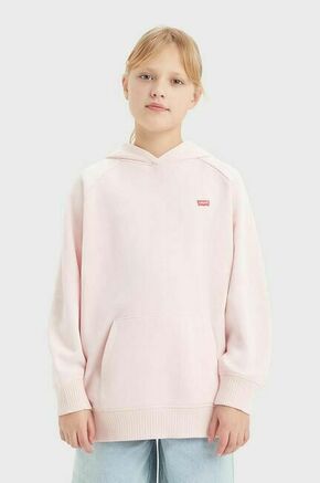 Otroški pulover Levi's LVG PULLOVER HOODIE roza barva
