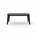 Črna raztegljiva jedilna miza z mizno ploščo v betonskem dekorju 100x180 cm Shadow – TemaHome
