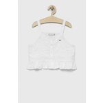 Bombažna majica Tommy Hilfiger bela barva - bela. Bluza iz kolekcije Tommy Hilfiger, izdelana iz bombažnega materiala. Model iz izjemno udobne, zračne tkanine.