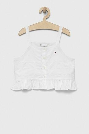Bombažna majica Tommy Hilfiger bela barva - bela. Bluza iz kolekcije Tommy Hilfiger