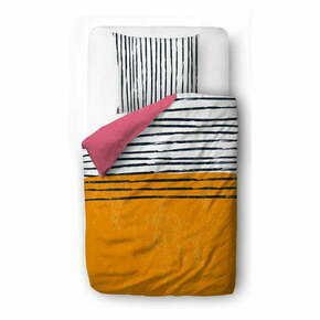 Enojna posteljnina iz bombažnega satena 140x200 cm Black Stripes in Colors – Butter Kings