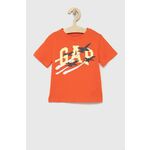 GAP bombažna otroška majica - oranžna. T-shirt otrocih iz zbirke GAP. Model narejen iz tanka, elastična tkanina.