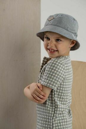 Otroški bombažni klobuk Jamiks SENAKI siva barva - siva. Otroški klobuk iz kolekcije Jamiks. Model z ozkim robom