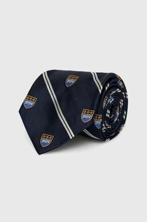 Svilena kravata Polo Ralph Lauren mornarsko modra barva - mornarsko modra. Kravata iz kolekcije Polo Ralph Lauren. Model izdelan iz vzorčaste