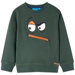 Greatstore Otroški pulover temno zelen 92