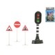 Kids Globe Prometni semafor 13 cm na baterije z lučko + 3 prometni znaki