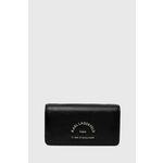 Torbica Karl Lagerfeld črna barva, 245W3232 - črna. Majhna torbica iz kolekcije Karl Lagerfeld. Model na zapenjanje, izdelan iz ekološkega usnja.