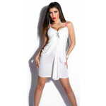 Amiatex Ženska obleka 74043, bela, UNIVERZáLNí