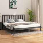 shumee Okvir za posteljo, siv, masivni les, 180x200 cm, Super King