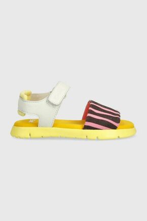 Otroški sandali Camper - pisana. Otroški sandali iz kolekcije Camper. Model izdelan iz kombinacije naravnega usnja in tekstilnega materiala. Lahek in udoben model