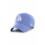 Bombažna bejzbolska kapa 47brand MLB Los Angeles Dodgers - modra. Kapa s šiltom vrste fakie strapback iz kolekcije 47brand. Model izdelan iz materiala z nalepko.