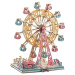 Woodcraft Lesena 3D sestavljanka Ferris wheel pastel