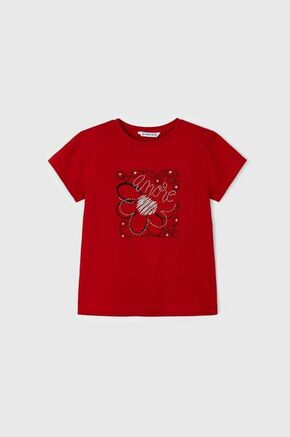 Otroška bombažna kratka majica Mayoral rdeča barva - rdeča. Otroški kratka majica iz kolekcije Mayoral. Model izdelan iz tanke
