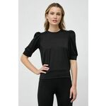 Majica Karl Lagerfeld ženska, črna barva - črna. Bluza iz kolekcije Karl Lagerfeld, izdelana iz elastične pletenine. Model iz izjemno udobne tkanine z visoko vsebnostjo viskoze.