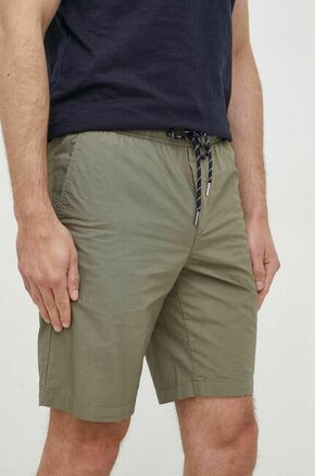 Bombažne kratke hlače Tommy Hilfiger rjava barva - zelena. Kratke hlače iz kolekcije Tommy Hilfiger. Model izdelan iz enobarvnega materiala. Izjemno udoben material