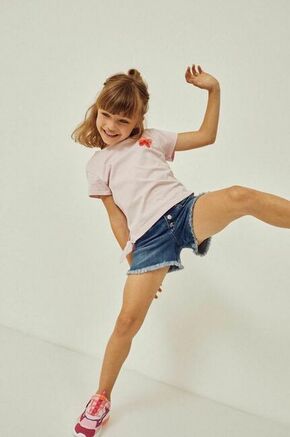 Otroška bombažna kratka majica zippy vijolična barva - vijolična. Otroške kratka majica iz kolekcije zippy. Model izdelan iz enobarvne pletenine.
