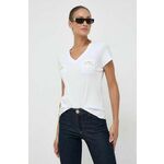 Bombažna kratka majica Marciano Guess ženski, bela barva - bela. Kratka majica iz kolekcije Marciano Guess, izdelana iz elastične pletenine. Model iz zračne bombažne tkanine.