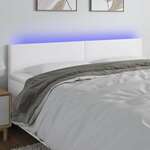 Vidaxl LED posteljno vzglavje belo 200x5x78/88 cm umetno usnje