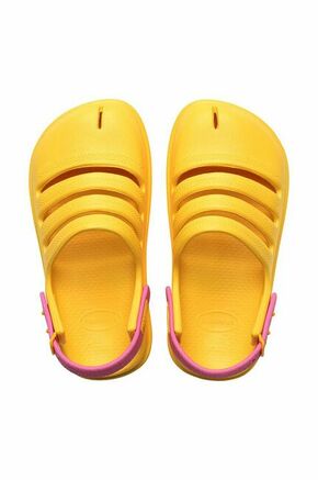 Otroški sandali Havaianas CLOG rumena barva - rumena. Otroški sandali iz kolekcije Havaianas. Model je izdelan iz sintetičnega materiala. Model z mehkim