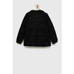 Otroška jakna Tommy Hilfiger črna barva - črna. Otroški jakna iz kolekcije Tommy Hilfiger. Podložen model, izdelan iz gladkega materiala.