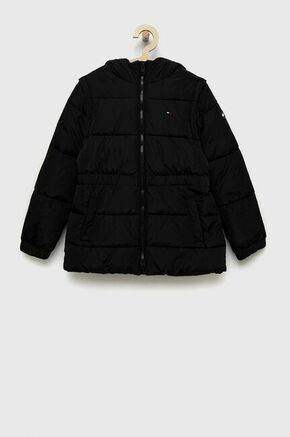Otroška jakna Tommy Hilfiger črna barva - črna. Otroški jakna iz kolekcije Tommy Hilfiger. Podložen model