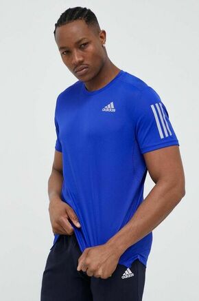 Kratka majica za tek adidas Performance Own the Run - modra. Kratka majica iz kolekcije adidas Performance. Model izdelan iz recikliranega materiala