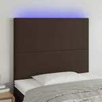 Vidaxl LED posteljno vzglavje rjavo 90x5x118/128 cm umetno usnje