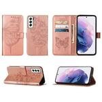 Preklopna torbica (WLGO-Butterfly) za Samsung Galaxy S22+, roza-zlata