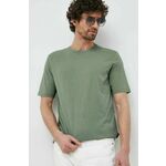 Bombažna kratka majica Sisley zelena barva - zelena. Lahkotna kratka majica iz kolekcije Sisley. Model izdelan iz tanke, elastične pletenine. Izjemno udoben material, izdelan iz naravnih vlaken.