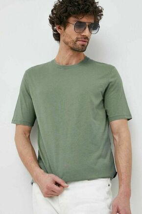 Bombažna kratka majica Sisley zelena barva - zelena. Lahkotna kratka majica iz kolekcije Sisley. Model izdelan iz tanke