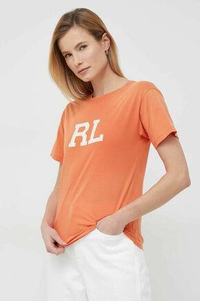 Bombažna kratka majica Polo Ralph Lauren oranžna barva - oranžna. Lahkotna kratka majica iz kolekcije Polo Ralph Lauren. Model izdelan iz tanke