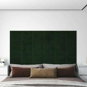 VidaXL Stenski paneli 12 kosov temno zeleni 30x15 cm žamet 0