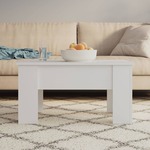 Greatstore Kavna mizica, bela, 79x49x41 cm, material na osnovi lesa