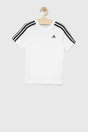 Otroška bombažna kratka majica adidas U 3S bela barva - bela. Otroška kratka majica iz kolekcije adidas. Model izdelan iz bombažnega materiala.