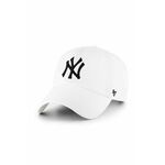 Bombažna bejzbolska kapa 47 brand Mlb New York Yankees bela barva - bela. Kapa s šiltom vrste baseball iz kolekcije 47 brand. Model izdelan iz tkanine z nalepko.