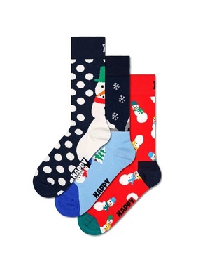 Nogavice Happy Socks Snowman Socks Gift Set 3-pack - pisana. Nogavice iz kolekcije Happy Socks. Model izdelan iz elastičnega