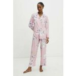 Pižama Answear Lab ženska, roza barva - roza. Pižama iz kolekcije Answear Lab. Model izdelan iz vzorčaste tkanine. Model iz tkanine, ki je izjemno prijetna na otip.