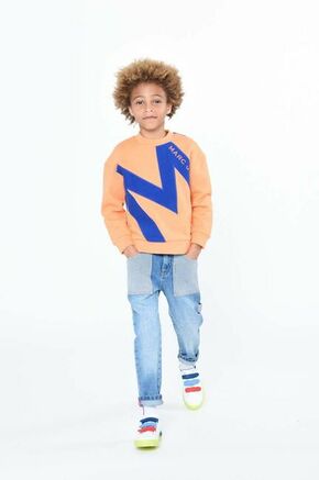 Otroški bombažen pulover Marc Jacobs oranžna barva - oranžna. Otroški pulover iz kolekcije Marc Jacobs. Model