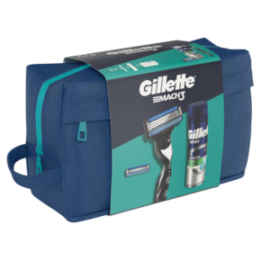 Gillette Darilni komplet brivnik Mach3 + 1 kos nadomestne glave za britje + gel serije 200 ml