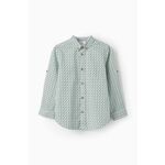 Otroška bombažna srajca zippy turkizna barva - turkizna. Otroški srajca iz kolekcije zippy. Model izdelan iz vzorčaste tkanine.