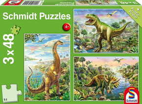 WEBHIDDENBRAND SCHMIDT Puzzle Dinozavrova pustolovščina 3x48 kosov
