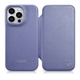 iCARER ce premium leather folio case iphone 14 pro max magnetic flip leather folio case magsafe light purple (wmi14220716-lp)