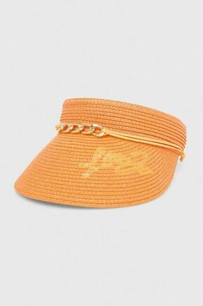 Šilt Liu Jo oranžna barva - oranžna. Šilt iz kolekcije Liu Jo. Model izdelan iz pletenega materiala pletenine.