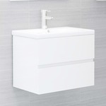 vidaXL Omarica za umivalnik visok sijaj bela 60x38,5x45 cm iverna pl.