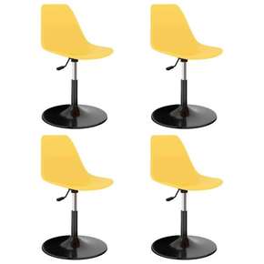 VidaXL Vrtljivi jedilni stoli 4 kosa rumeni PP