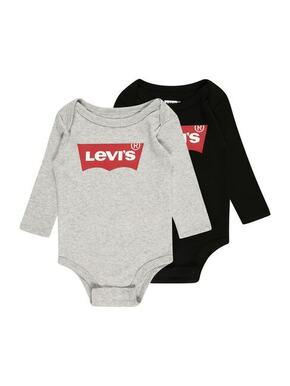 Bombažen body za dojenčka Levi's 2-pack - siva. Body za dojenčka iz kolekcije Levi's. Model izdelan iz pletenine s potiskom.
