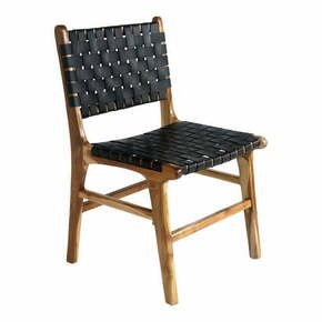 Črni/rjavi jedilni stoli v kompletu 2 ks iz masivnega tika Perugia – House Nordic