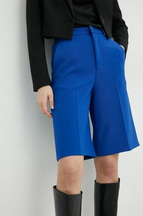 Kratke hlače Red Valentino ženski - modra. Kratke hlače iz kolekcije Red Valentino. Model izdelan iz enobarvnega materiala.