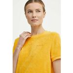 Kratka majica Picture Carrella ženska, rumena barva, WTS427 - rumena. Kratka majica iz kolekcije Picture, izdelana iz frotirne tkanine. Model iz izjemno udobne, zračne tkanine z visoko vsebnostjo bombaža.