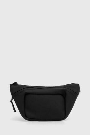 Torbica za okoli pasu Rains 14730 Crossbody Bags črna barva - črna. Srednje velika pasna torbica iz kolekcije Rains. Model na zapenjanje